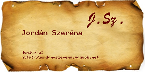 Jordán Szeréna névjegykártya